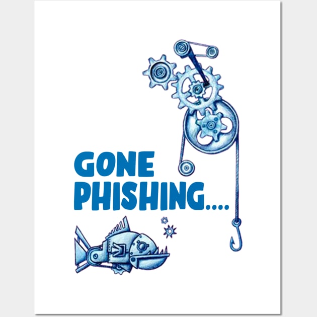 Cyber Security - Gone Phishing Wall Art by Cyber Club Tees